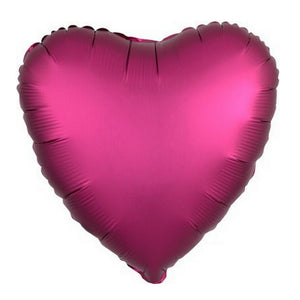 18" Chrome Metallic Metal Brown Red Heart Shaped Foil Balloon - Online Party Supplies