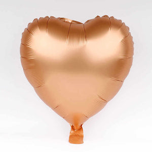 18" Chrome Metallic Metal Red Gold Copper Heart Shaped Foil Balloon - Online Party Supplies