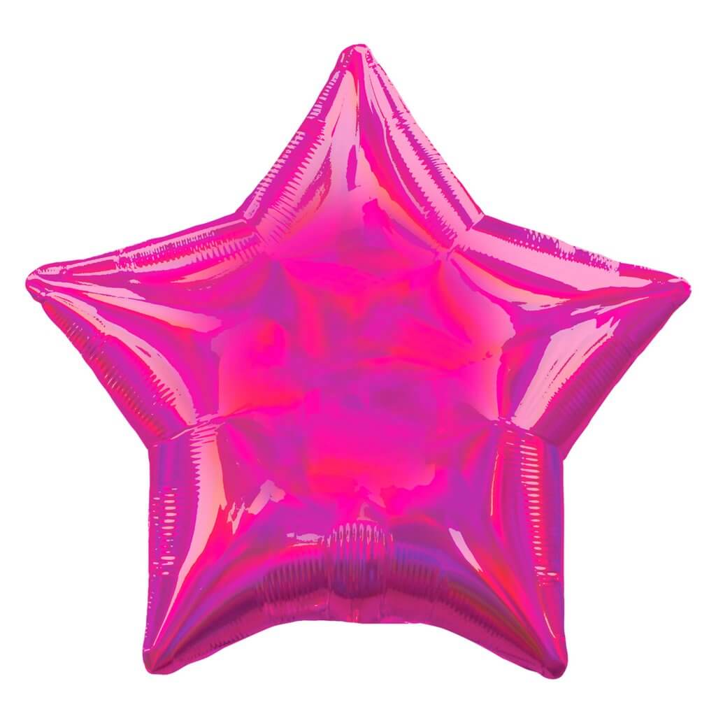 18" Neon Fuchsia Star Shaped Foil Balloon