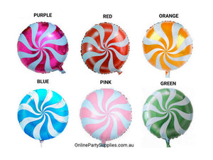 18" Online Party Supplies Multicoloured Swirl Sweet Candy Lollipop Balloon Candyland Party Theme Colour Chart