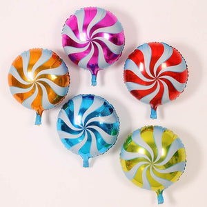 18" Online Party Supplies Multicoloured Swirl Sweet Candy Lollipop Balloon Candyland Party Theme