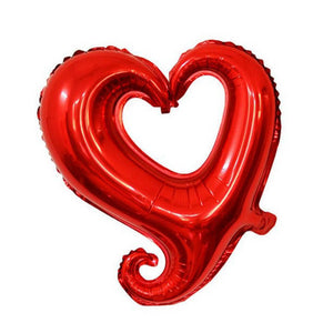 18" Red Hook Hollow Heart Shape Valentine's Day Wedding Bridal Shower Party Foil Balloon