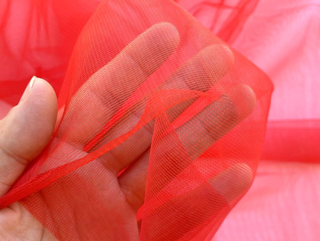Red Soft Tulle Tutu Fabric - 1m x 1.5m
