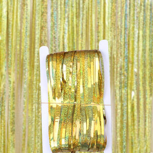 Laser Glitter Gold Foil Fringe Curtain
