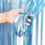 1m x 2m Matte Finish Foil Fringe Curtain - Light Blue