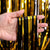 1m x 2m Metallic Black & Gold Tinsel Foil Fringe Rain Curtain