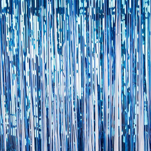 1m x 2m Online Party Supplies Australia Metallic light blue Tinsel Foil Fringe Rain Curtain