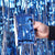 1m x 2m Online Party Supplies Australia Metallic Blue Tinsel Foil Fringe Rain Curtain