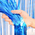 1m x 2m Online Party Supplies Australia Metallic Blue Tinsel Foil Fringe Rain Curtain