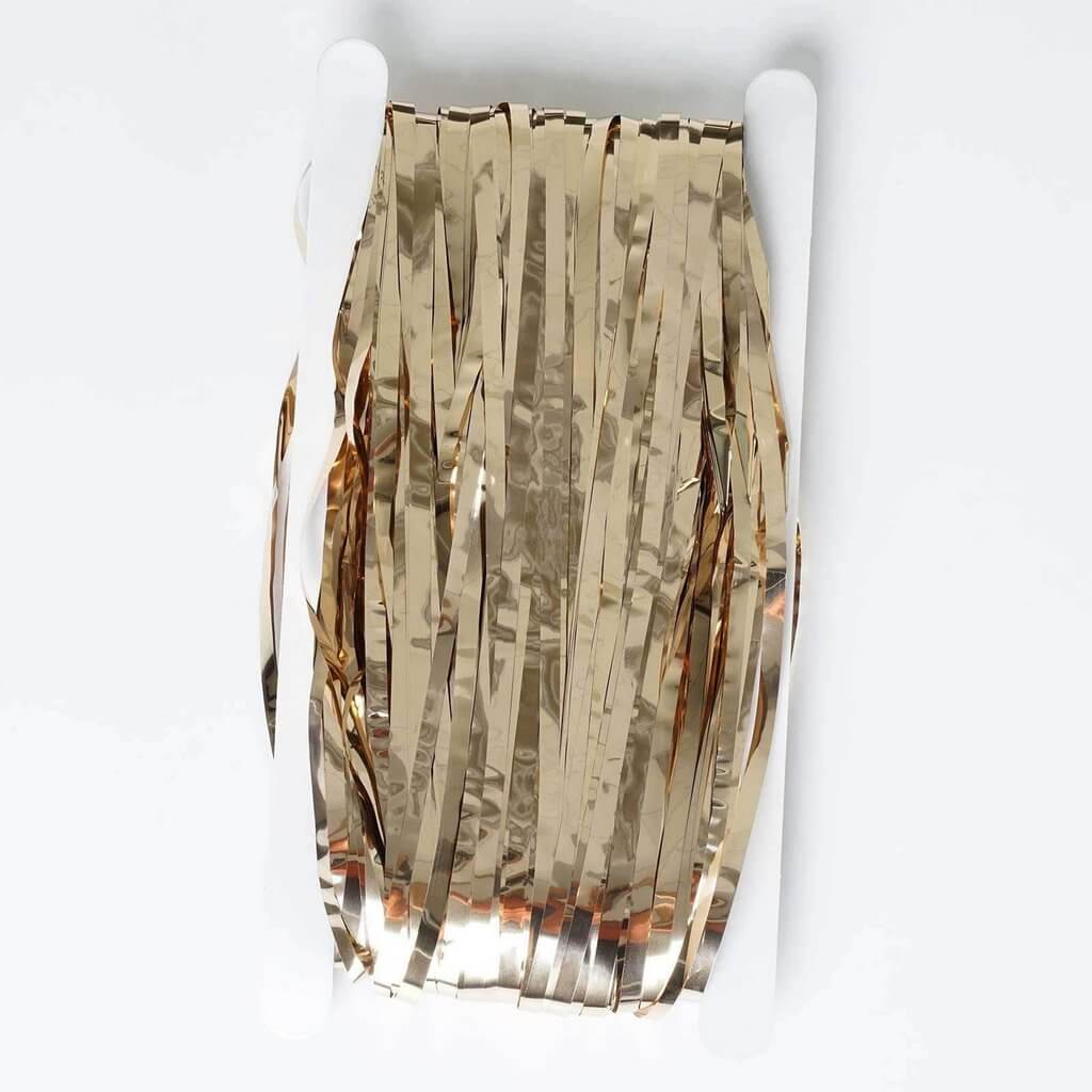 1m x 2m Online Party Supplies Australia Metallic champagne Tinsel Foil Fringe Rain Curtain