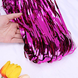 1m x 2m Online Party Supplies Australia Metallic Blue Tinsel Foil Fringe Rain Curtain Photo Backdrop