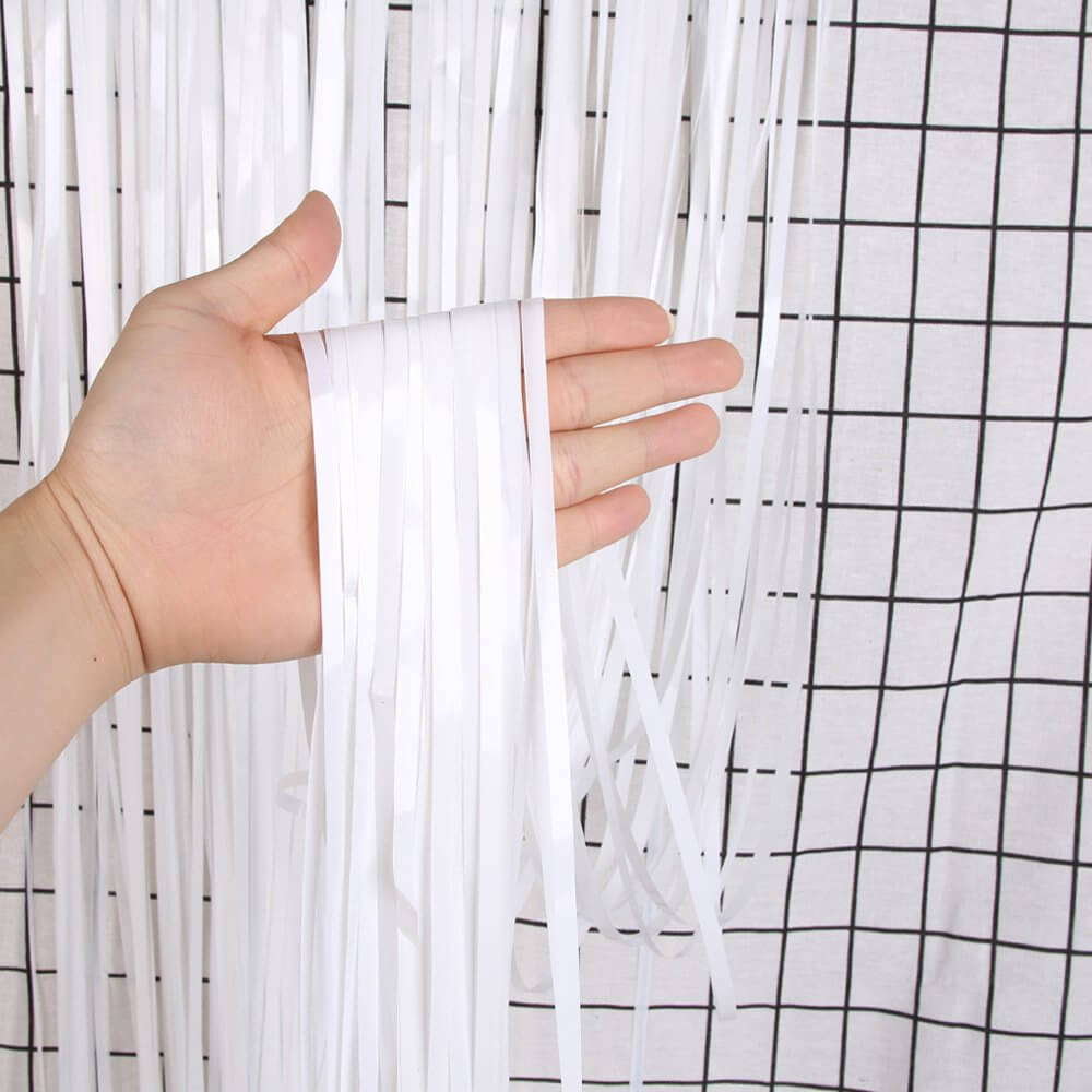 1m x 2m Online Party Supplies Australia white Tinsel Foil Fringe Rain Curtain