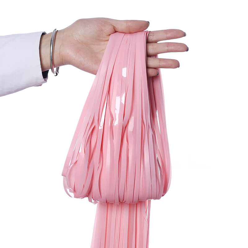 1m x 2m Pastel Macaron Pink Tinsel Fringe Backdrop Foil Curtain