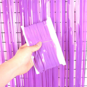 1m x 2m Pastel Macaron Purple Tinsel Fringe Backdrop Foil Curtain