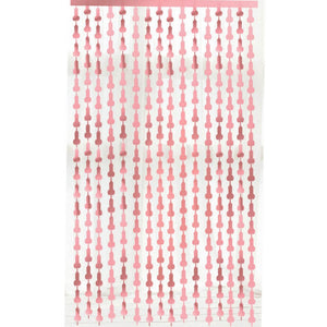 1m x 2m Penis Shimmer Tinsel Foil Fringe Curtain - Rose Gold