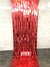 1m x 2m Square Shimmer Tinsel Foil Fringe Curtain - red