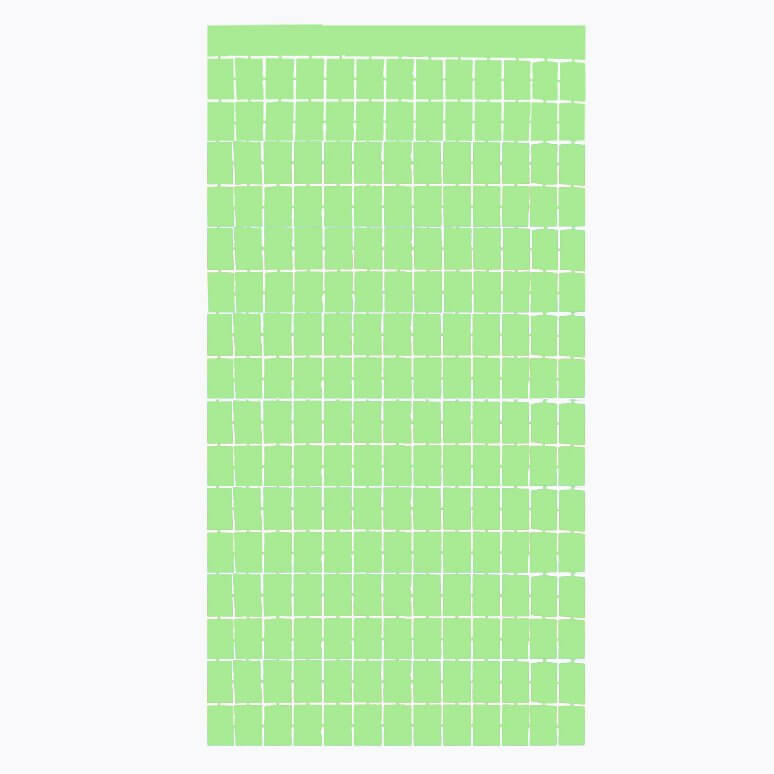 1m x 2m SQUARE Macaron Tinsel Foil Fringe Curtain - Green