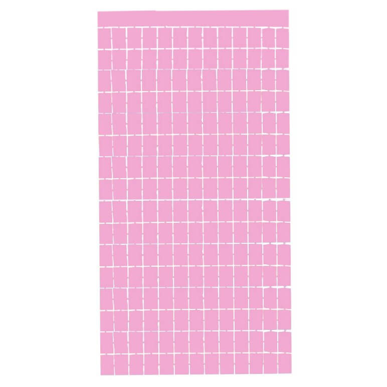 1m x 2m SQUARE Macaron Tinsel Foil Fringe Curtain - Pink