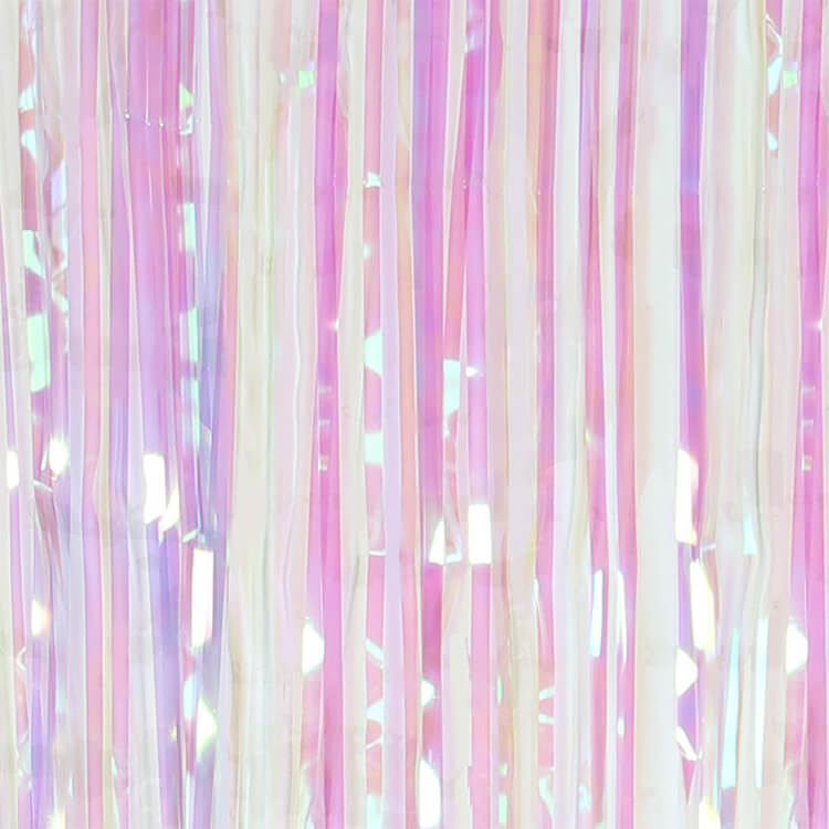 1m x 2m Online Party Supplies Australia white iridescent Tinsel Foil Fringe Rain Curtain