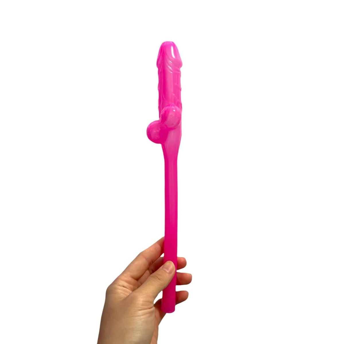 Pink Naughty Hen Party Jumbo Penis Shaped Drinking Straw - Bachelorette & Hen Party Supplies & Decorations