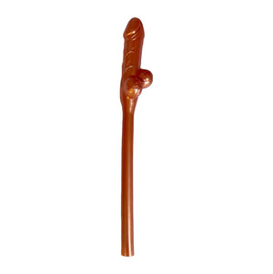 Rose Gold Naughty Hen Party Jumbo Penis Shaped Drinking Straw - Bachelorette & Hen Party Supplies & Decorations