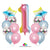 Iridescent Rainbow 1st Birthday Foil Latex Balloon Bundle (15 balloons) number 1-9