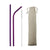 2 Pack Purple Stainless Steel Drinking Straws + Cleaning Brush & Natural Canvas Storage Pouch - Online Party Supplies