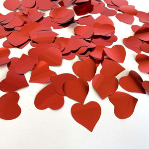 20g 2.5cm Metallic Red Heart Shaped Foil Confetti Table Scatters