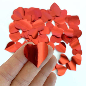 20g 2.5cm Metallic Red Heart Shaped Foil Confetti Table Scatters