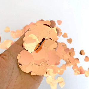 20g 2.5cm Metallic Rose Gold Foil Heart Confetti Table Scatters