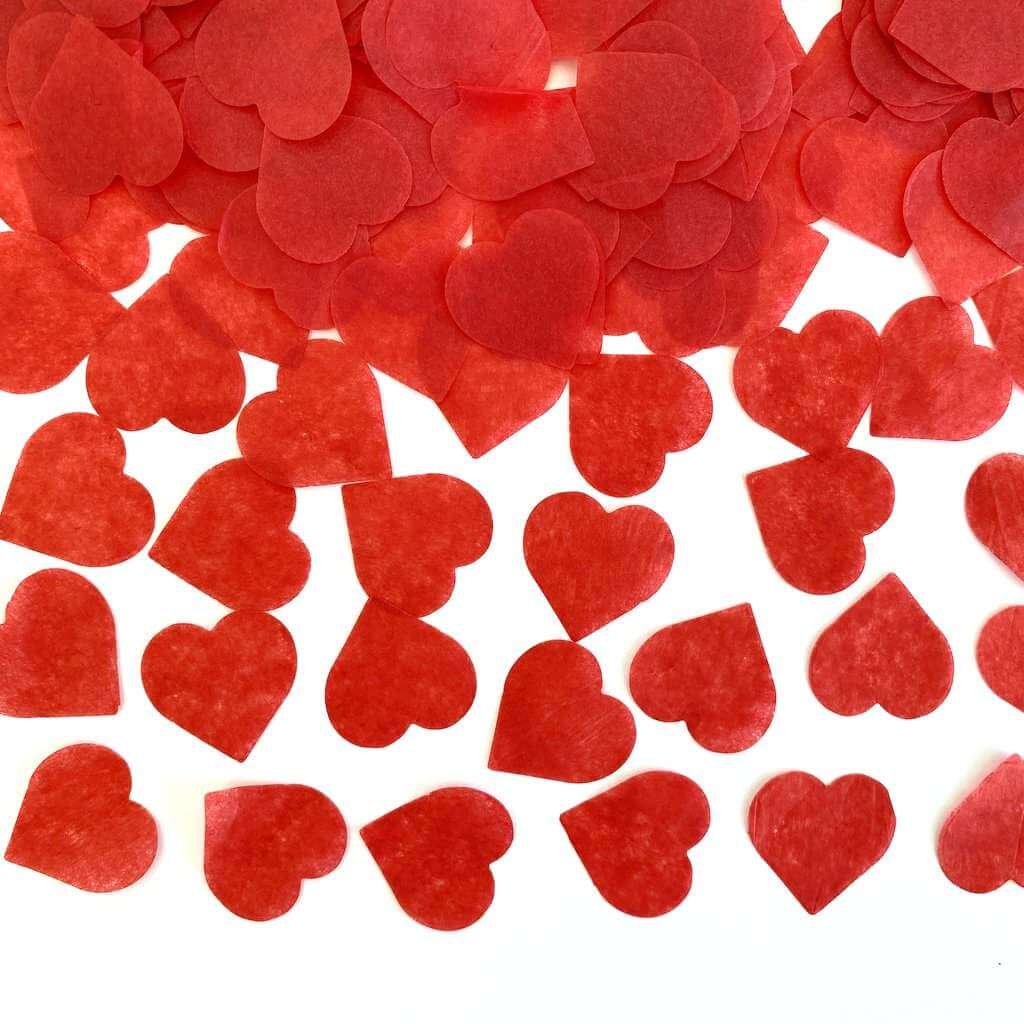 20g 2.5cm Heart Shaped Tissue Paper Confetti Wedding Table Scatters - Red