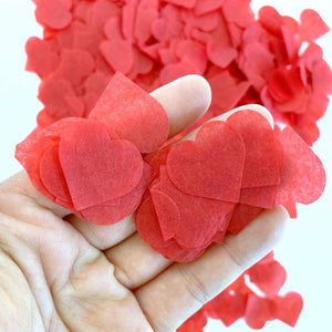 20g 2.5cm Heart Shaped Tissue Paper Confetti Wedding Table Scatters - Red