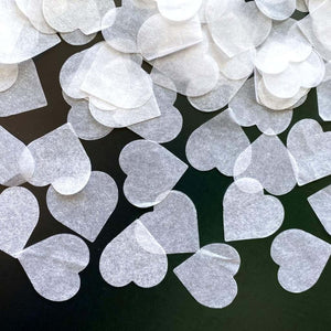 20g 2.5cm Heart Shaped Tissue Paper Confetti Table Scatters - White