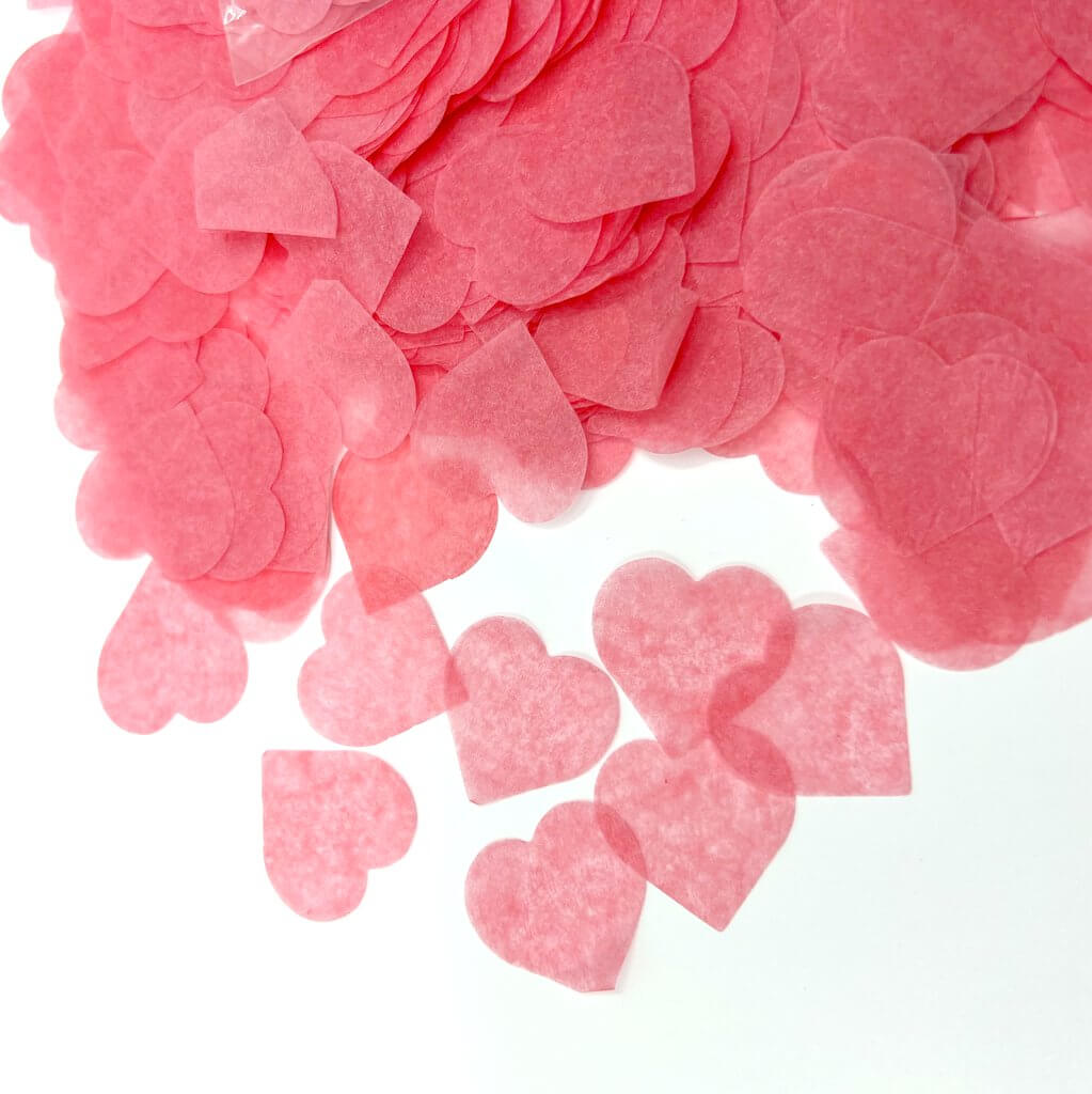 20g 2.5cm Heart Shaped Tissue Paper Confetti Table Scatters - Watermelon Red