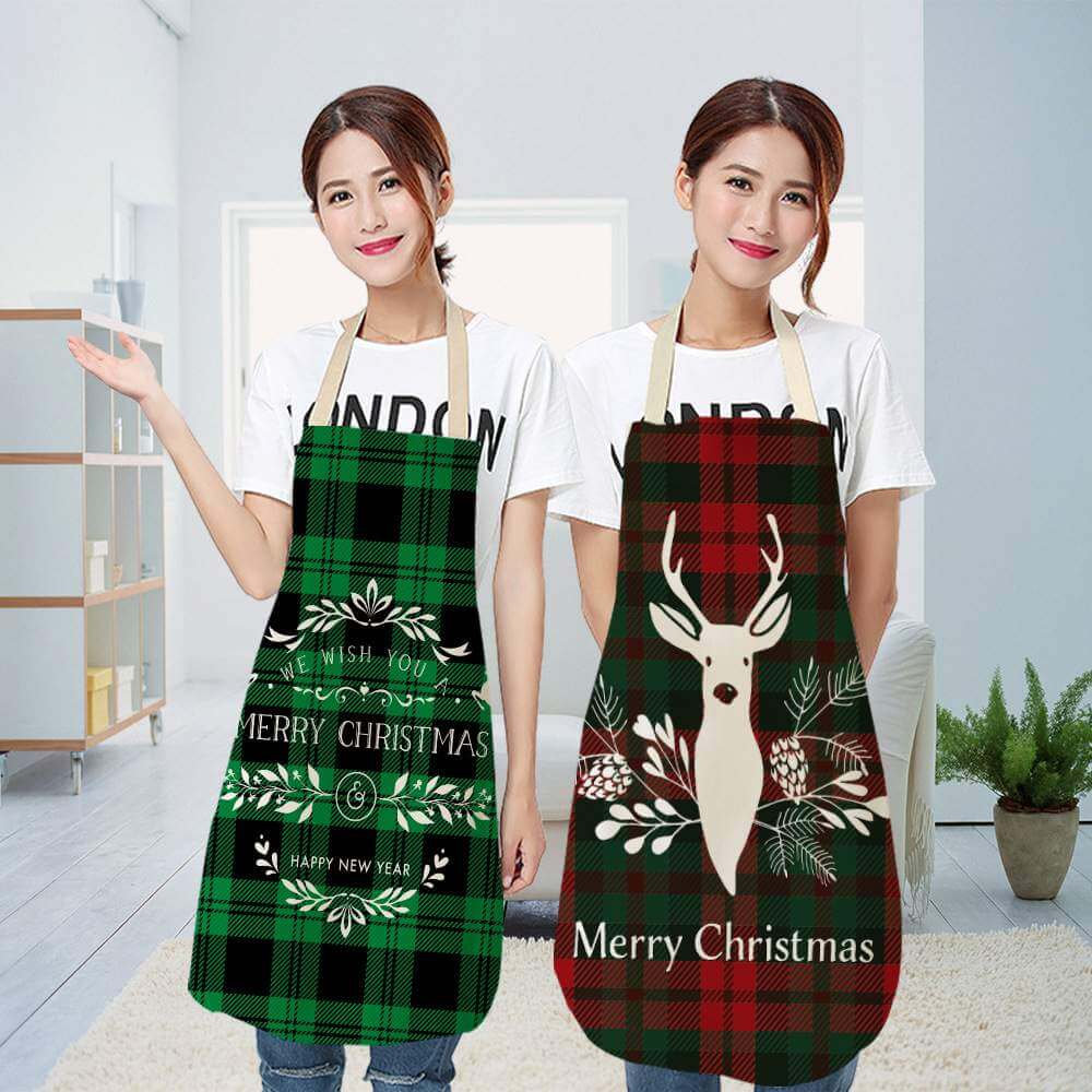 Christmas Apron for Adults - Christmas Kitchen Kitchen Decorating and Xmas Present Ideas for Mum and Wife