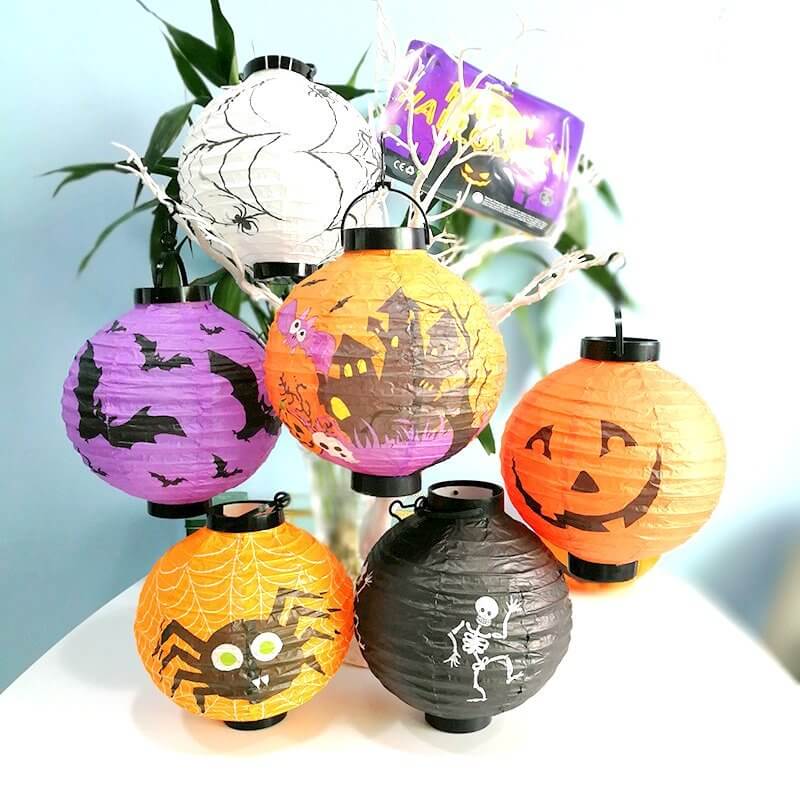 20cm Halloween Paper Lantern - 6 Styles - Happy Halloween Party Supplies & Decorations