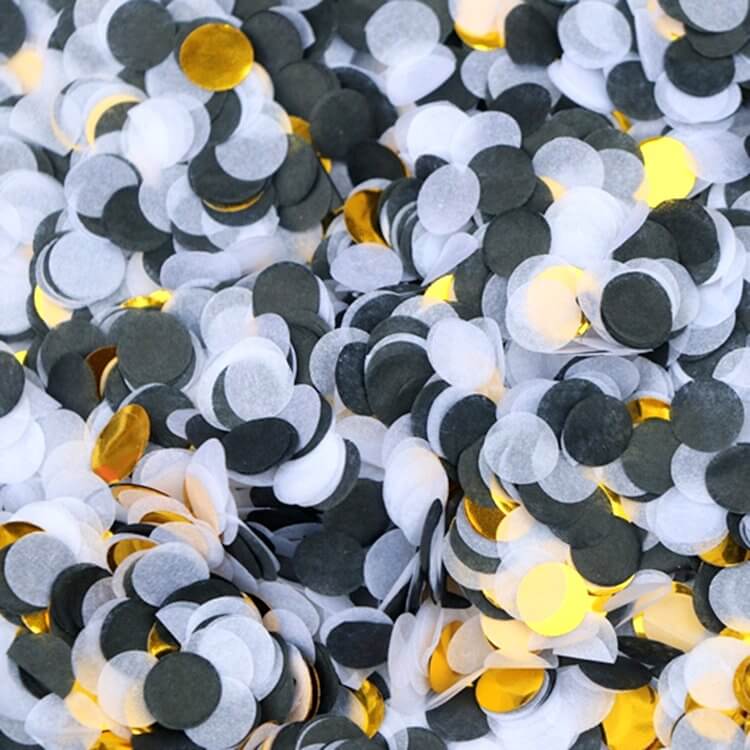 20g 1.5cm Gold Black White Foil Confetti