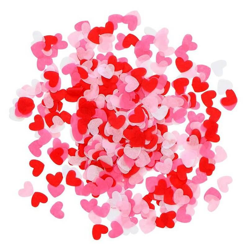 20g 1.5cm Red Pink Tissue Paper Heart Confetti Table Scatters