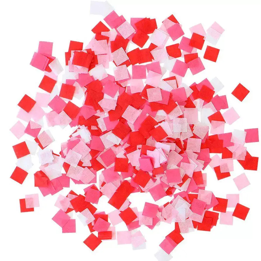 20g Square Tissue Paper Confetti Table Scatters - Red & Pink