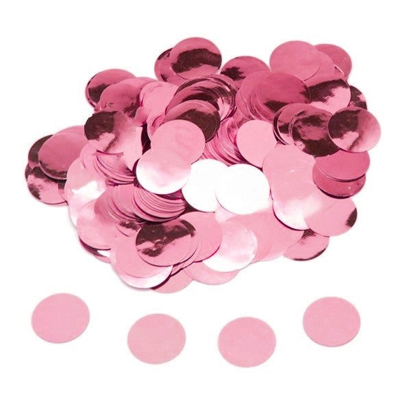 20g Round Circle Foil Party Confetti Table Scatters - Metallic Light Pink
