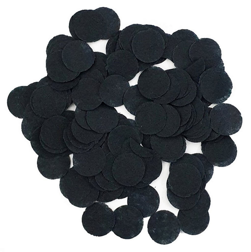 1.5cm Round Paper Confetti - Black