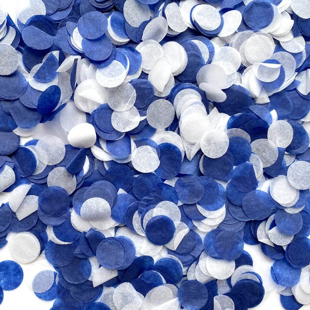 Round Navy Blue White Paper Natical Party Confetti