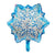 20 Inch Blue & White Snow Flake Shaped Helium Supported Foil Balloon - Christmas Party Decorations