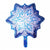 20 Inch Blue & White Snow Flake Shaped Helium Supported Foil Balloon - Christmas Party Decorations