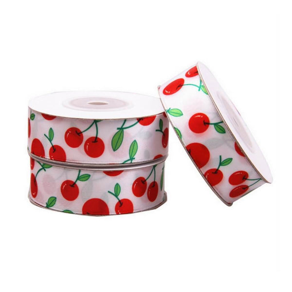 Cherry Satin Ribbon Spool 10 Yards