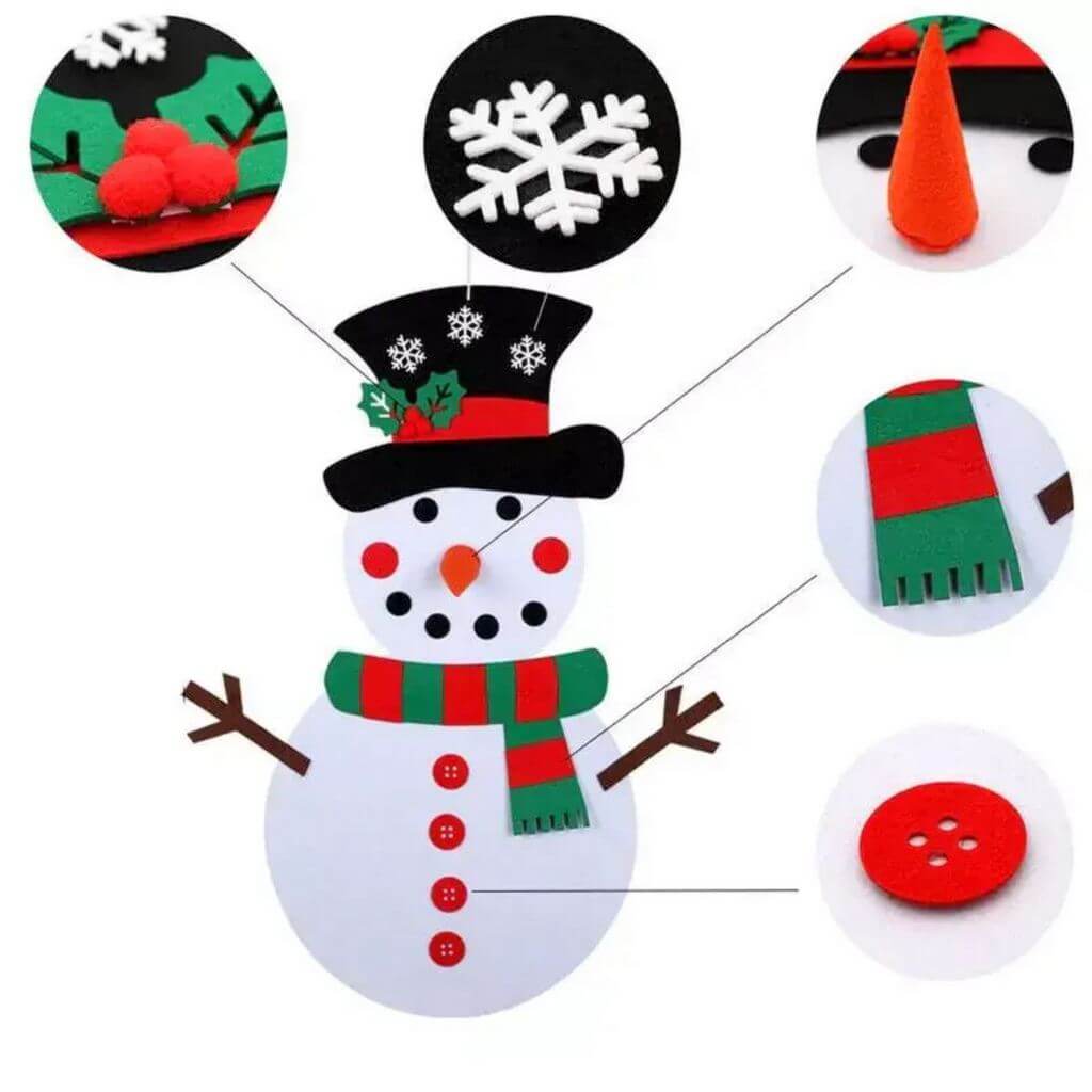 Felt Christmas Snowman Kit (Pack of 21)
