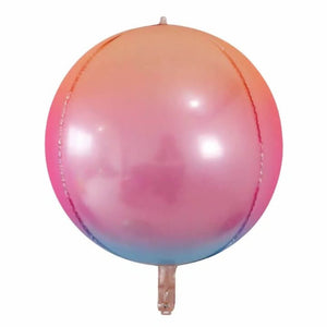 22 Inch Jumbo chrome rainbow Ombre ORBZ 4D Sphere Metallic Foil Balloon - Online Party Supplies