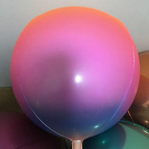 22 Inch Jumbo fluorescent rainbow Ombre ORBZ 4D Sphere Metallic Foil Balloon - Online Party Supplies