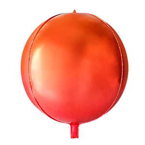 22 Inch Jumbo Orange & Red Ombre ORBZ 4D Sphere Metallic Foil Balloon - Online Party Supplies