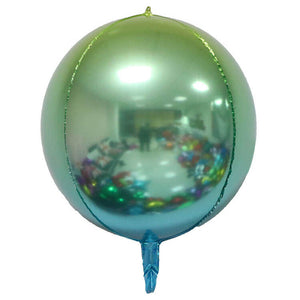 22 Inch Jumbo Yellow & Blue Ombre ORBZ 4D Sphere Metallic Foil Balloon - Online Party Supplies